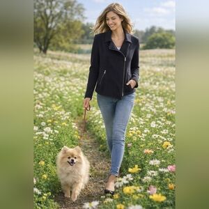 Tahari Black Women's Blazer with Zipper Accents